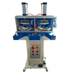 Toe puff attaching machine with grip system